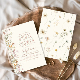 Budget Boho Wildblomma Inbjudningskort för möhippa