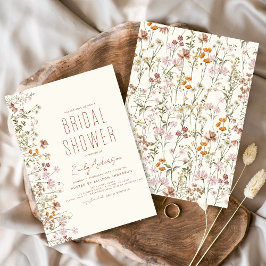 Budget Boho Wildblomma Inbjudningskort för möhippa