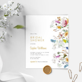 Budget Boho WildblommInbjudningskort för möhippan