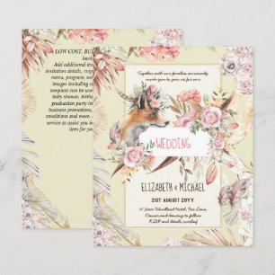 BUDGET Boho Woodland FOX Blommigt Bröllop Modern