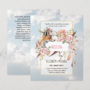 BUDGET Boho Woodland FOX Blommigt Bröllop Modern