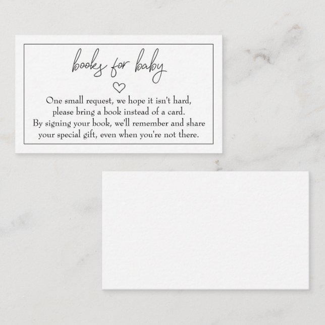 Budget "Bokar för Baby" Infoga Tilläggskort (Fram/baksida)