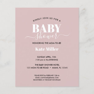 BUDGET BOLD DUSTY ROSA WHITE OCH BLACK BABY SHOWER