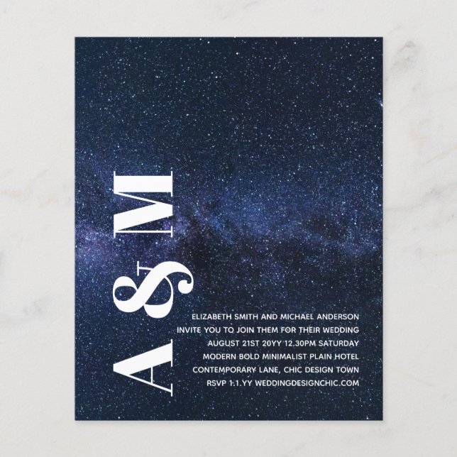 BUDGET BOLD Typography bröllopsinbjudan minimalist Flygblad (Framsidan)