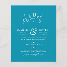 BUDGET Bondi Blue Monochrome Bröllop Flygblad