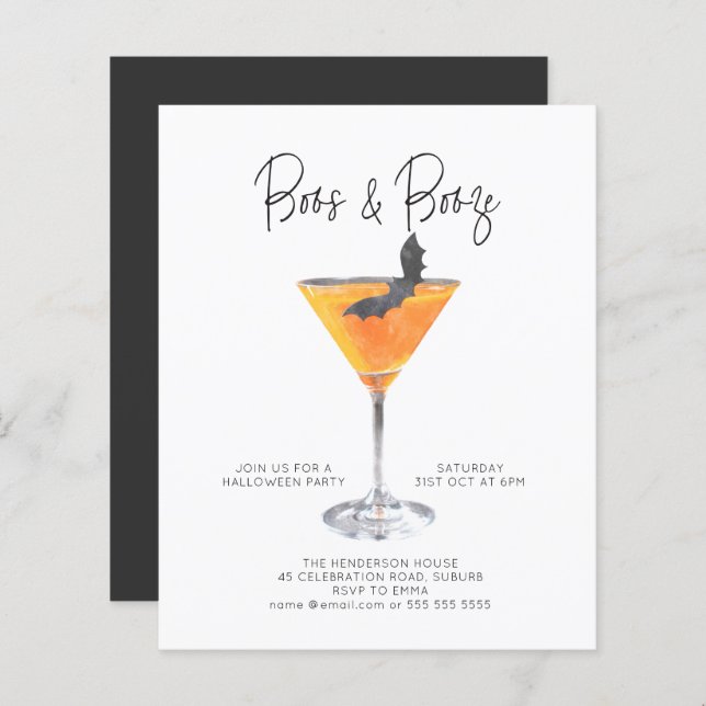 Budget Boos & Sprit Cocktail Halloween fest (Fram/baksida)