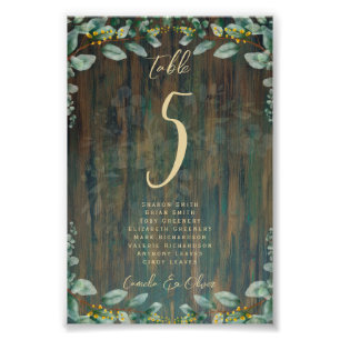 BUDGET-Bordsnumret Sitti RUSTIC Greenery Fototryck