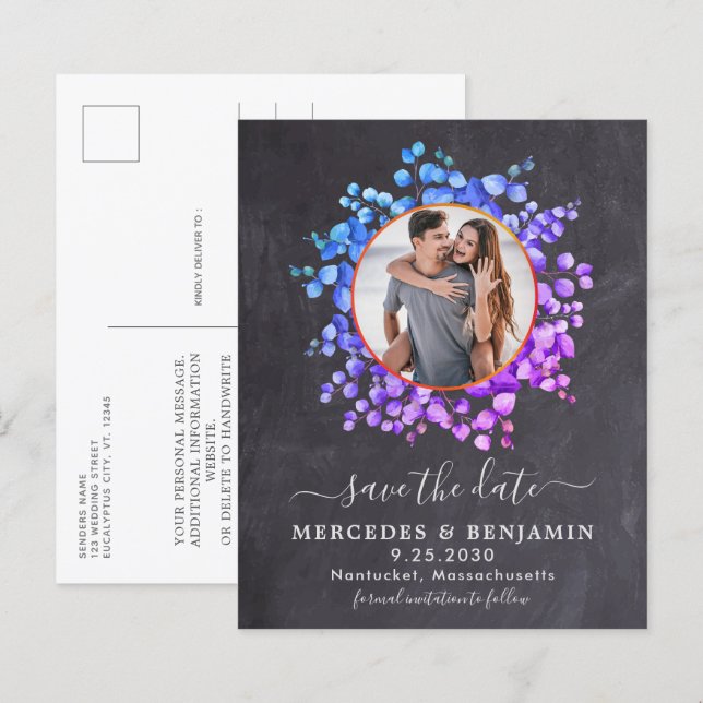 Budget Botanisk Eukalyptus Spara Datum Foto (Fram/baksida)