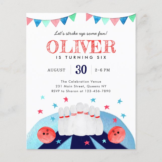 Budget Bowling Födelsedagsfest Stryk Upp Lite Kul (Framsida)