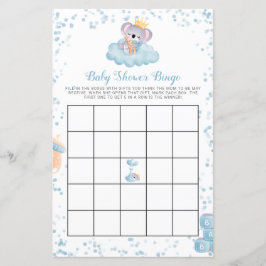 Budget Boy Koala Bear Blue Baby Shower Bingo Card