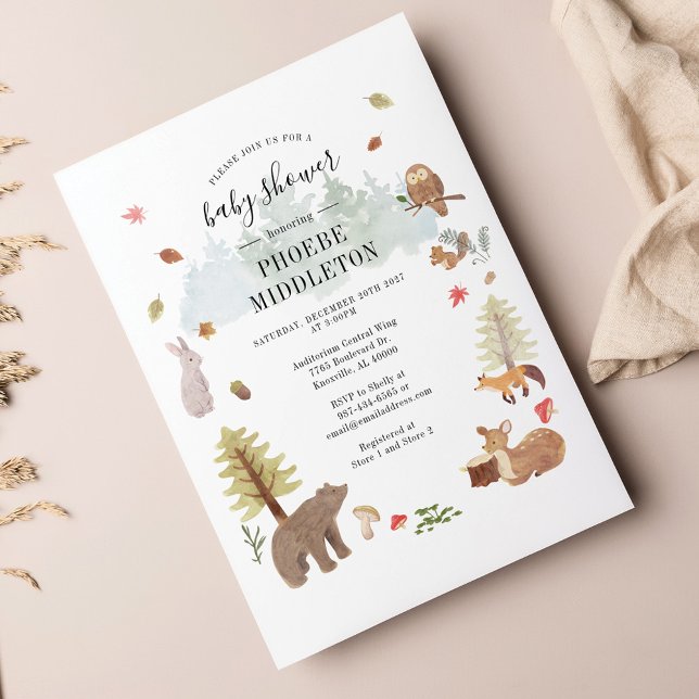 Budget Boy Shower Woodland Animals-inbjudan (Skapare uppladdad)