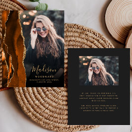 Budget Bränd Orange Agat Foto Examen Inbjudan