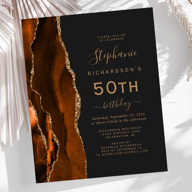 Budget Bränd Orange Guld Agat Mörk 50-årsdag (Skapare uppladdad)
