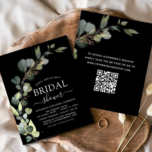 Budget Bridal Shower QR-kod Eucalyptus-inbjudan (Skapare uppladdad)