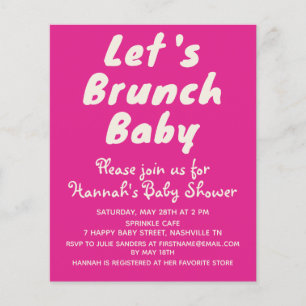 Budget Bright Rosa Girl Baby Shower-inbjudan