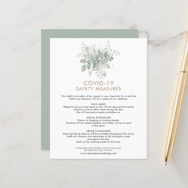 Budget Bröllop Covid 19 Safety Foliage Förenade ku (Fram/Back In Situ)