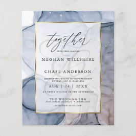 Budget Bröllop Dusty Blue Mauve Fluid Bläck