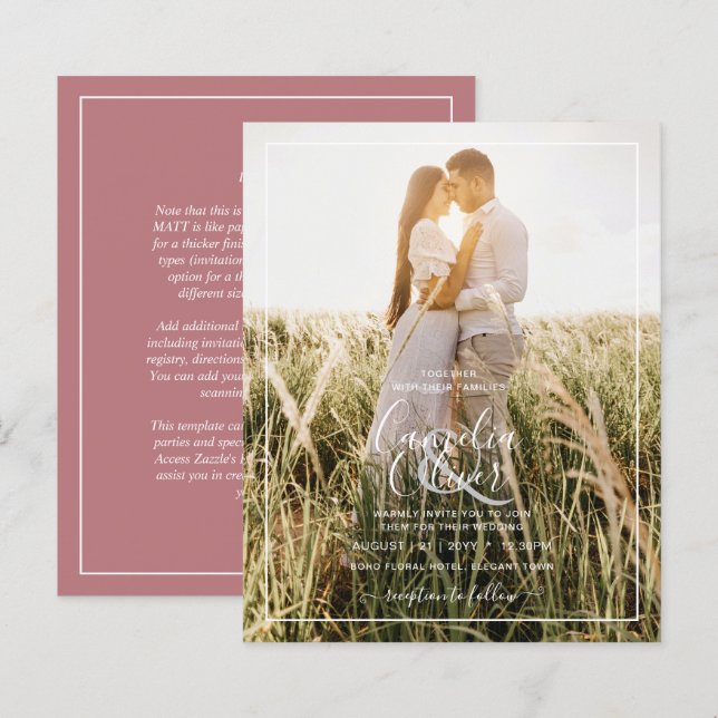 BUDGET Bröllop Dusty Ro Photo OVERLAY (Fram/baksida)