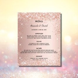 Budget bröllop middag-menyn ro guld glitter