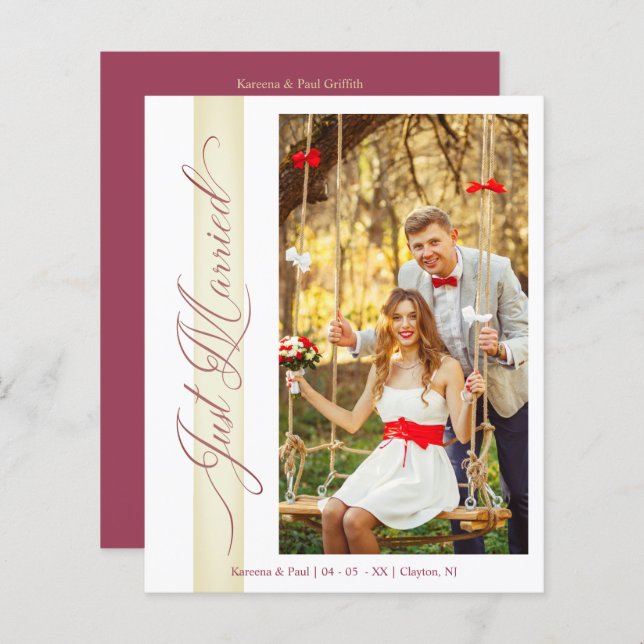 Budget Bröllop Ny gifta Hand Letterd Photo (Fram/baksida)