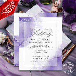 Budget Bröllop Rainbow Violet Silver Abstrakt
