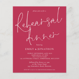 Budget Bröllop Rehearsal Middag Magenta Inbjudan