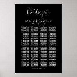 Budget Bröllop Seating Chart. Anpassa Färg Poster