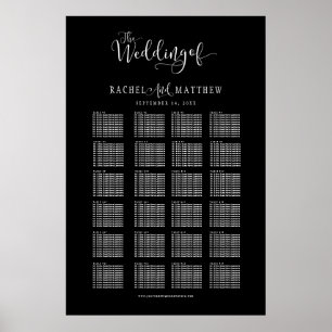 Budget Bröllop Seating Chart. Anpassa Färg Poster