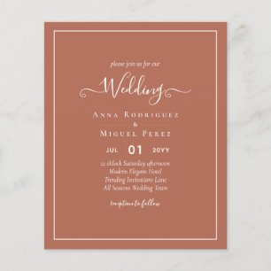 BUDGET Bröllop Terracotta Monochrome Flygblad
