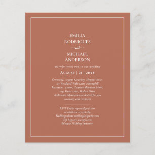 BUDGET Bröllop Terracotta Monochrome Flygblad