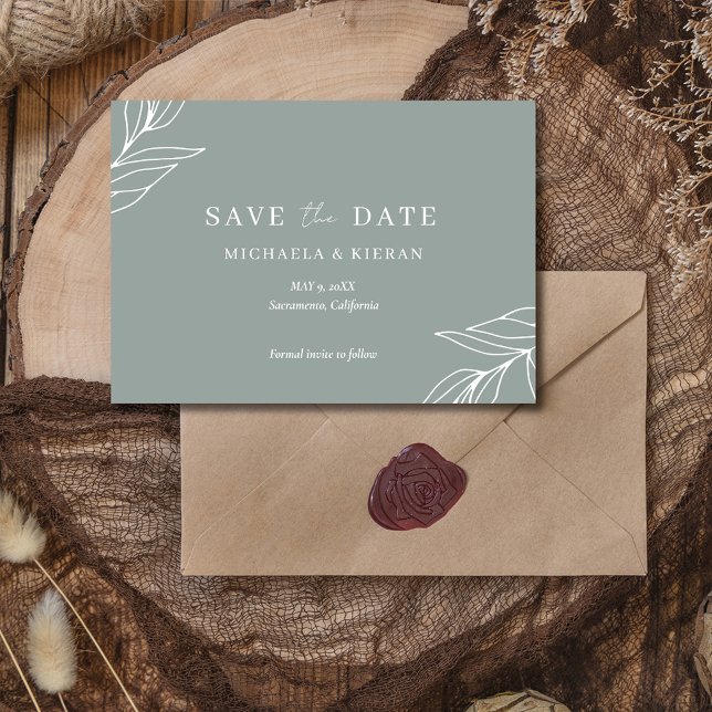 Budget Bröllop Trädgård Spara Datum Meddelande Vykort (Budget Garden Wedding Save The Date Announcement Postcard)