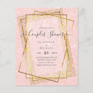 BUDGET Bröllops PAR Shower Guld Geometrisk Ram Flygblad