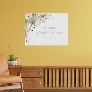 Budget Bröllopsdusch pampas gräs modern elegant Poster