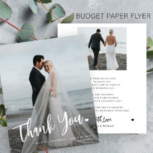 Budget bröllopsfoto överlägg 2 foto tack flygblad