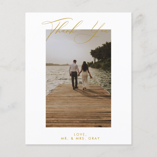 BUDGET Bröllopsfoto Tackkort Flygblad (Framsidan)