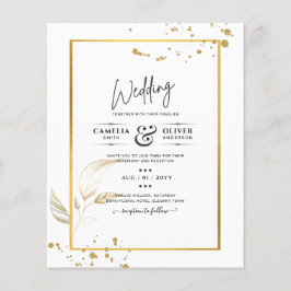 Budget Bröllopsinbjudan Foto Klassiskt Vitt GULD Flygblad