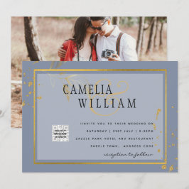 BUDGET Bröllopsinbjudan Foto Spara datumet