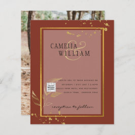 BUDGET Bröllopsinbjudan Foto Spara datumet