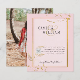 BUDGET Bröllopsinbjudan Foto Spara datumet