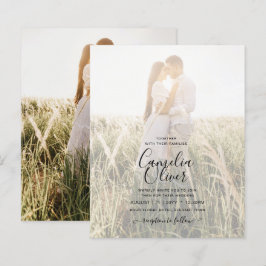 Budget Bröllopsinbjudan Klassiskt Vitt GULD