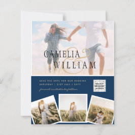 BUDGET Bröllopsinbjudan Spara datum QR-kod