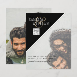 BUDGET Bröllopsinbjudan Spara datum QR-kod