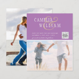 BUDGET Bröllopsinbjudan Spara datum QR-kod