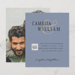 Budget Bröllopsinbjudan Spara Datum QR-kod 