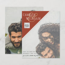 BUDGET Bröllopsinbjudan Spara datum QR-kod