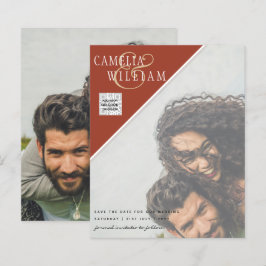 BUDGET Bröllopsinbjudan Spara datum QR-kod