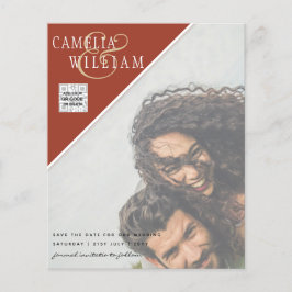 BUDGET Bröllopsinbjudan Spara datum QR-kod Flygblad