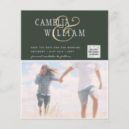 BUDGET Bröllopsinbjudan Spara datum QR-kod Flygblad