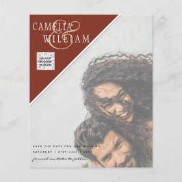 BUDGET Bröllopsinbjudan Spara datum QR-kod Flygblad