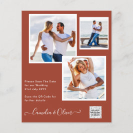 BUDGET Bröllopsinbjudan Spara datum QR-kod Flygblad